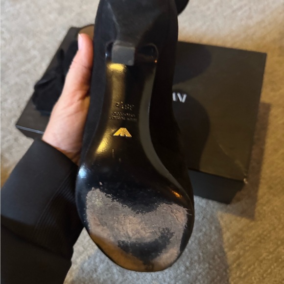 Emporio Armani black suede heels size 8.5 - Picture 4 of 5